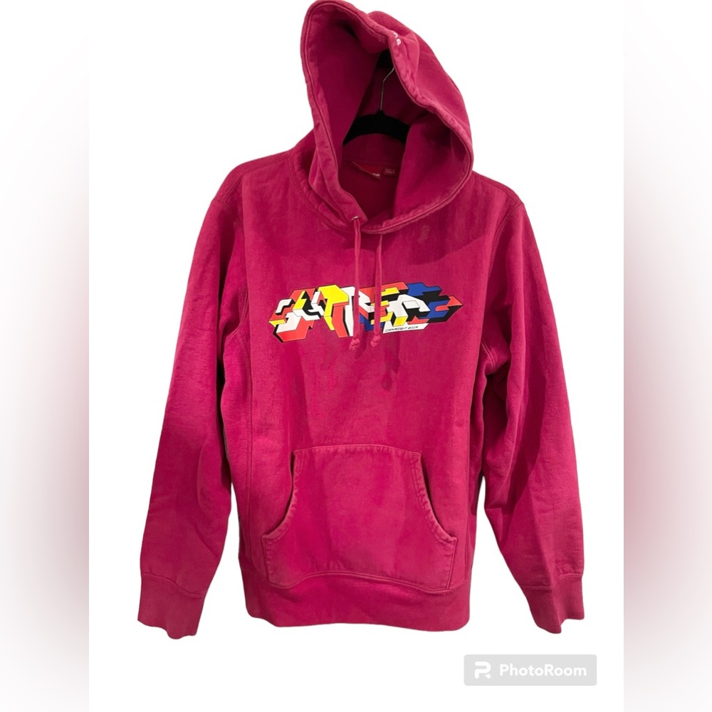 Supreme 19Aw Delta Logo Hooded Sweatshirt Hoodie M Cotton Pnk K1A34Supreme